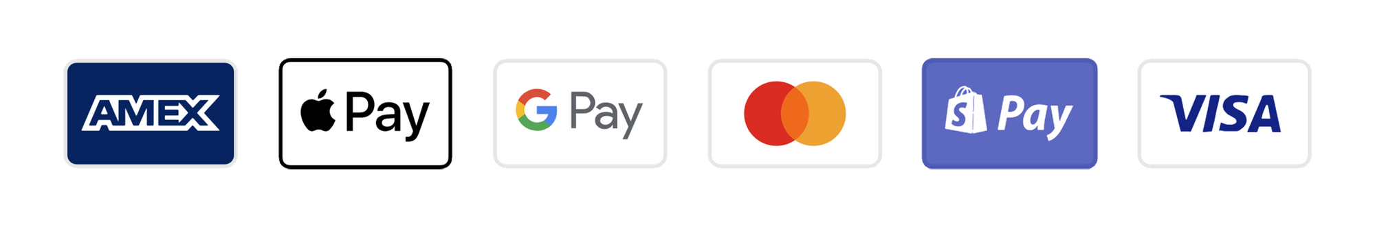 Logos of various payment methods including AMEX, Apple Pay, Google Pay, Mastercard, PayPal, and Visa.