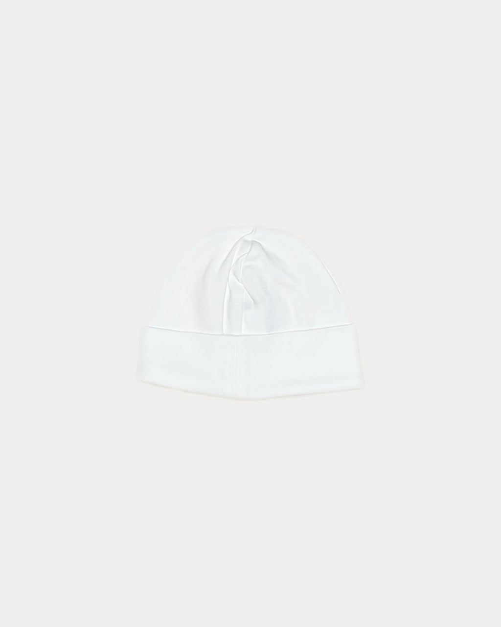 whites, The Valentine beanie by Nolhill, back view showing breathable Pima cotton